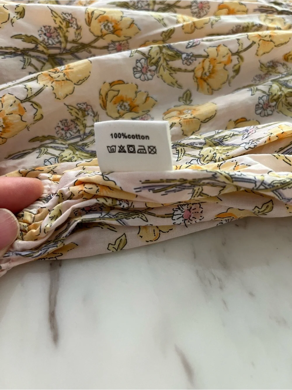 Smocked Yellow Floral Baby Romper with White Ruffle Collar